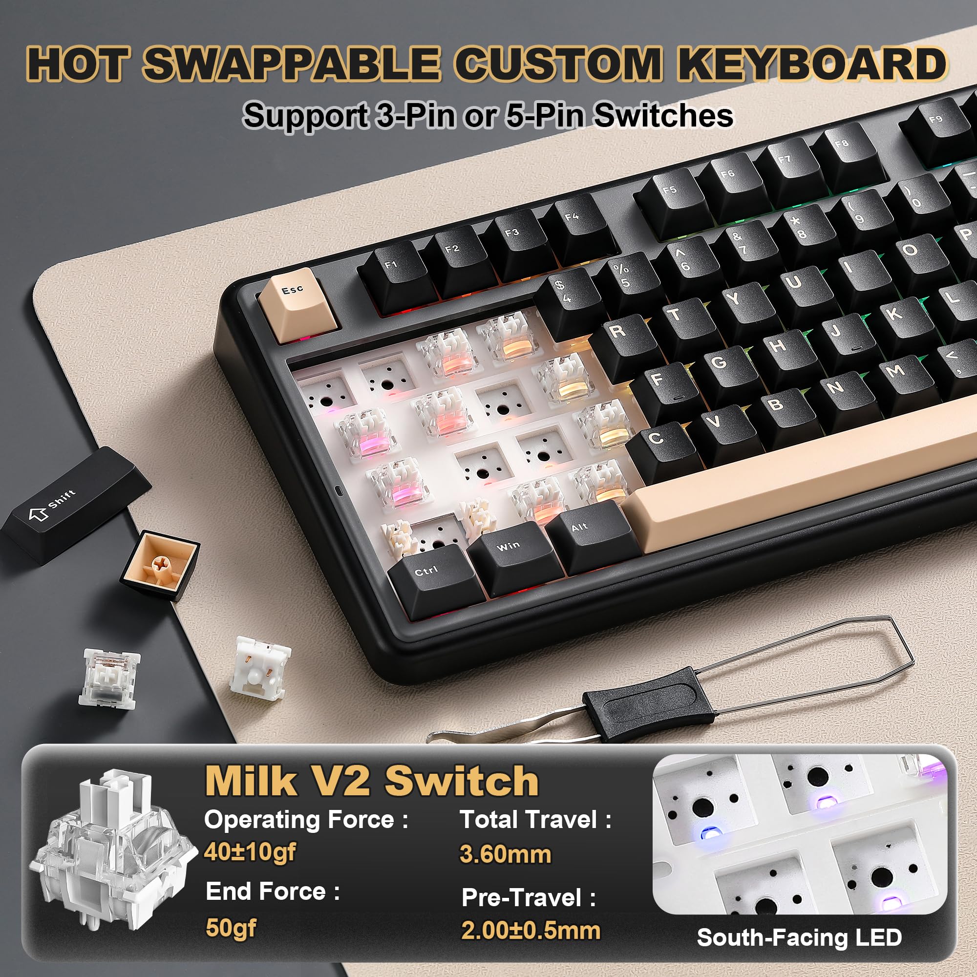 Amazon.com: YUNZII B98 PRO QMK/VIA Wireless Mechanical Gaming